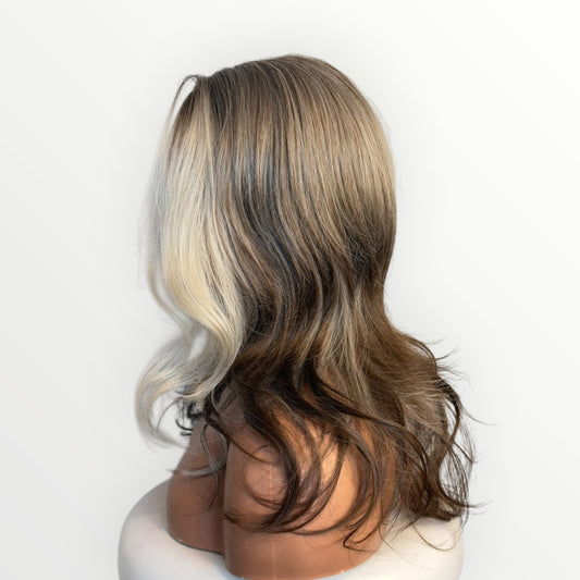 Style # 32 - Wig Vault | T-Part Lace | 21” | Blonde with Brunette Dimension
