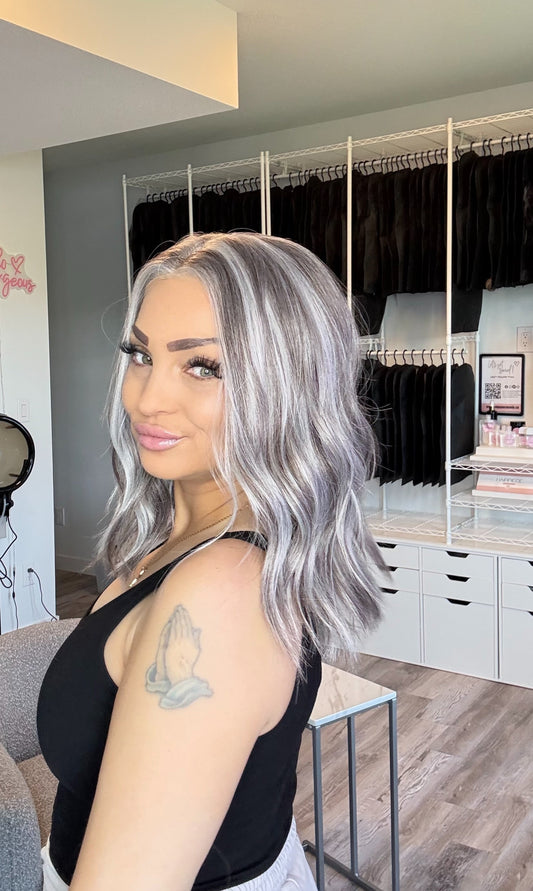 Silver Mist | 13x6 Transparent French Lace Front | 16” | Heat-Safe Futura Fibre