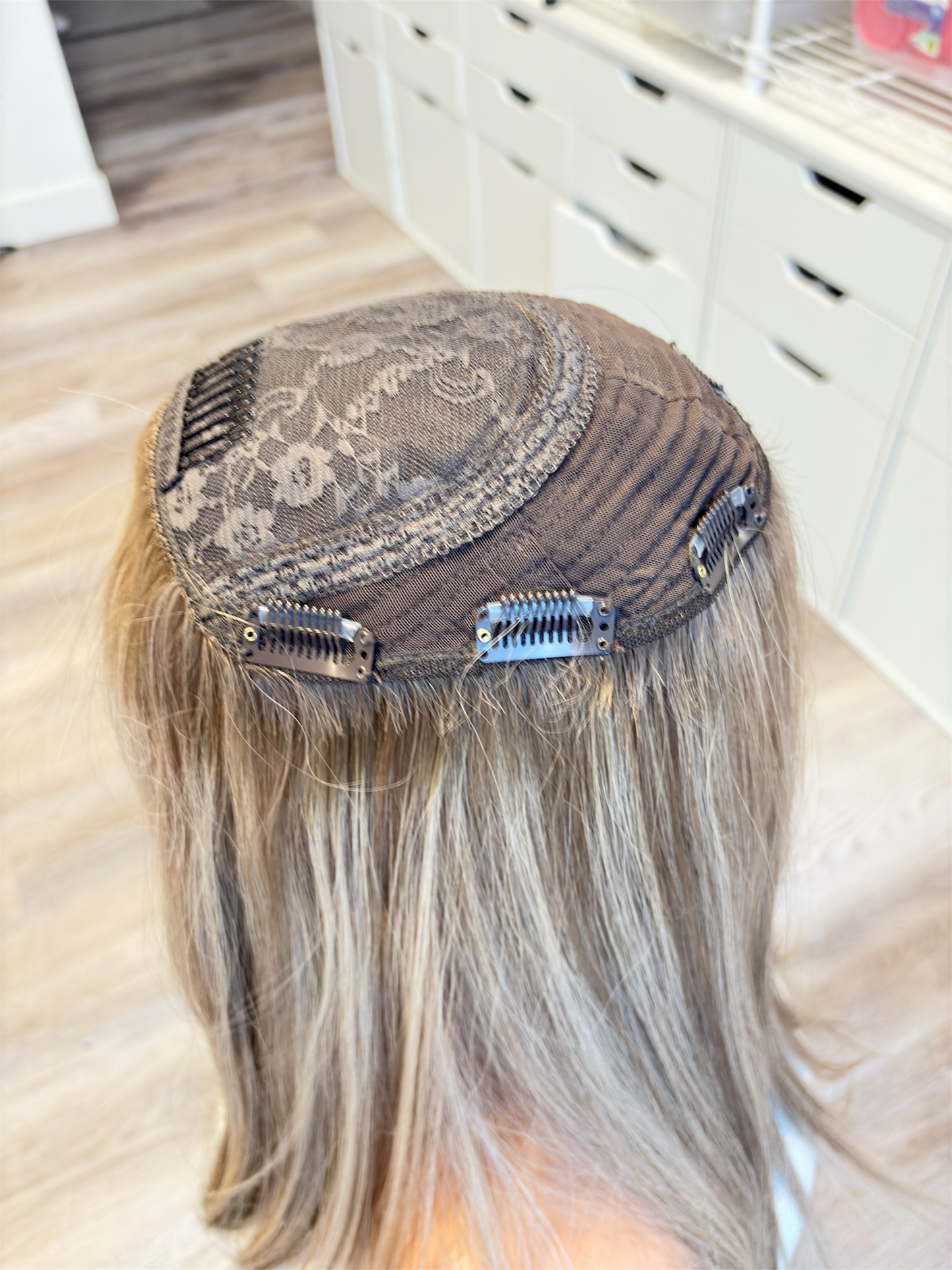 Rhonda – 6x7 Silk Top Human Hair Topper | 22” | Color Light Brown & Blonde | Luxury Jewish Kosher Hair