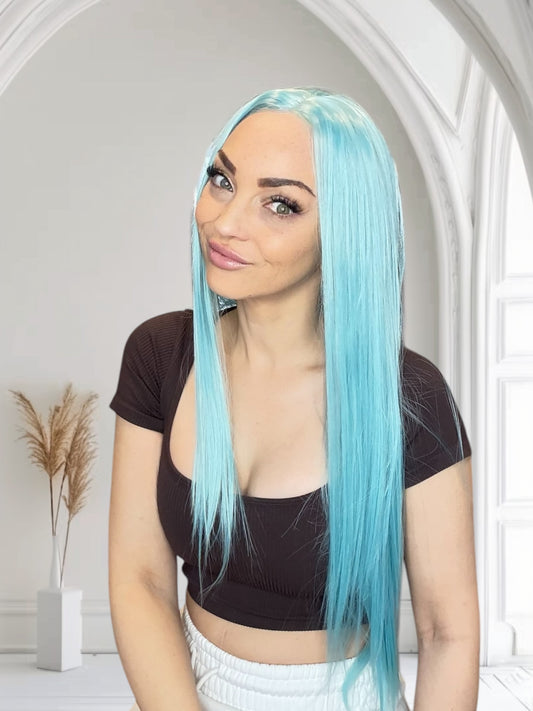Blue T-Part Lace Front Wig image 1