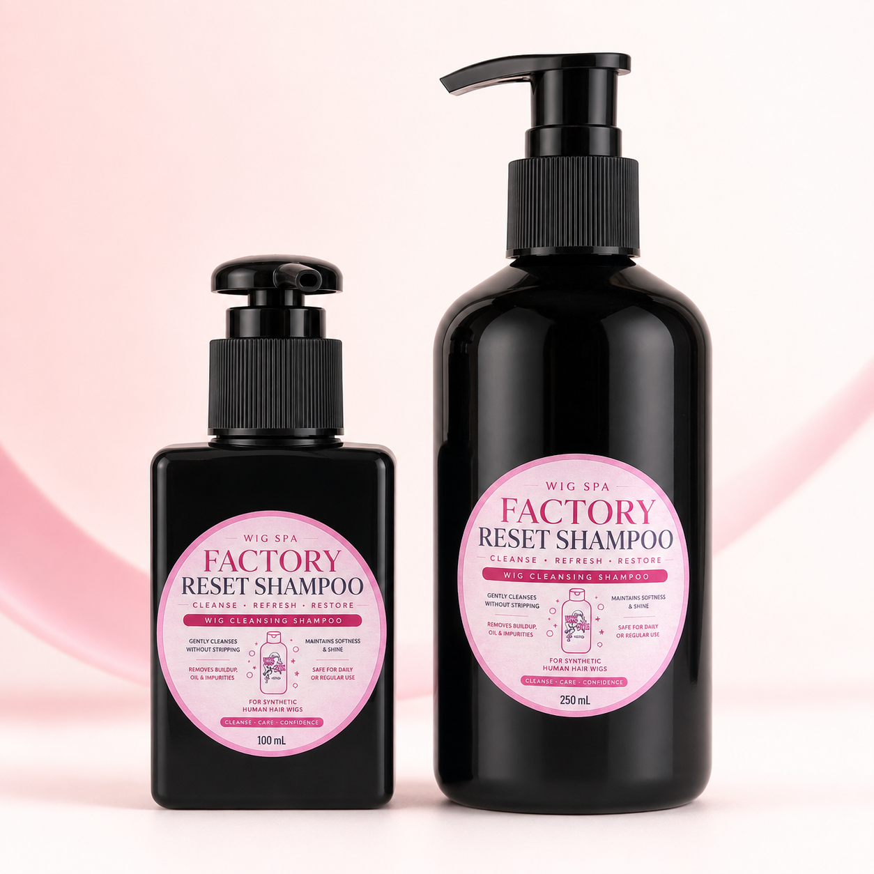 FACTORY WASH Wig Shampoo | Synthetic & Human Hair Wig Cleanser