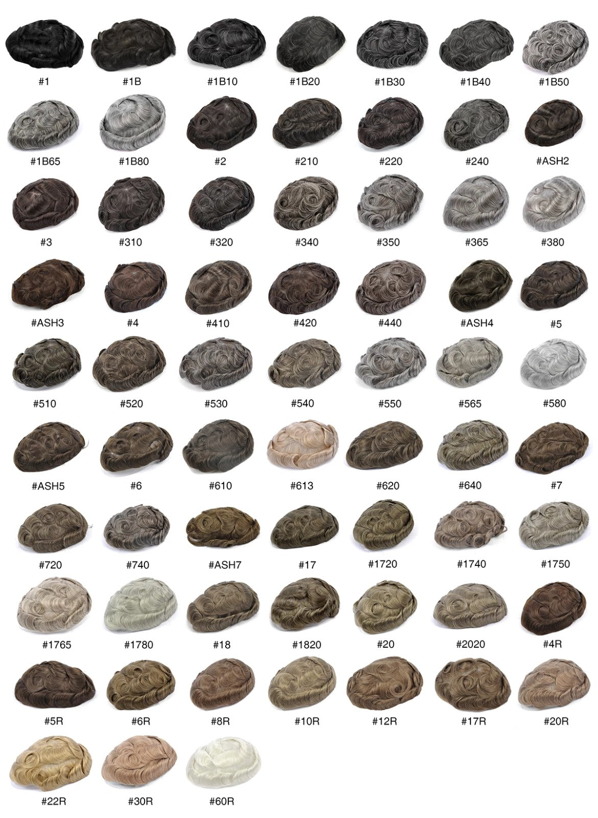 Color swatch chart with various shades of earthy tones on a white background