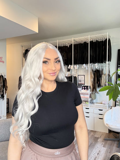 Snow | 13x4 Lace Front Wig | 28” | Icy Platinum White