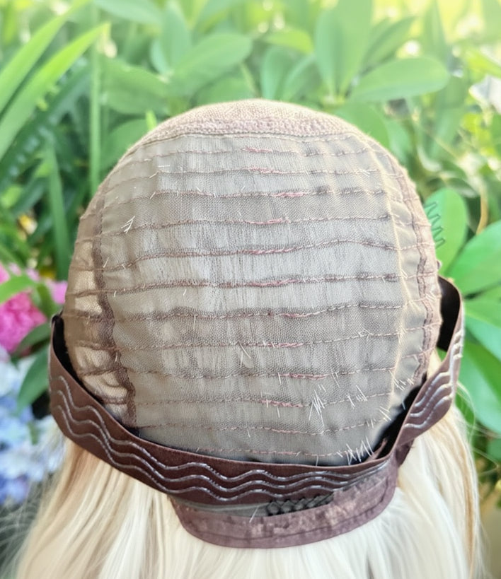 Close-up of a scallop shell with a blurred natural background