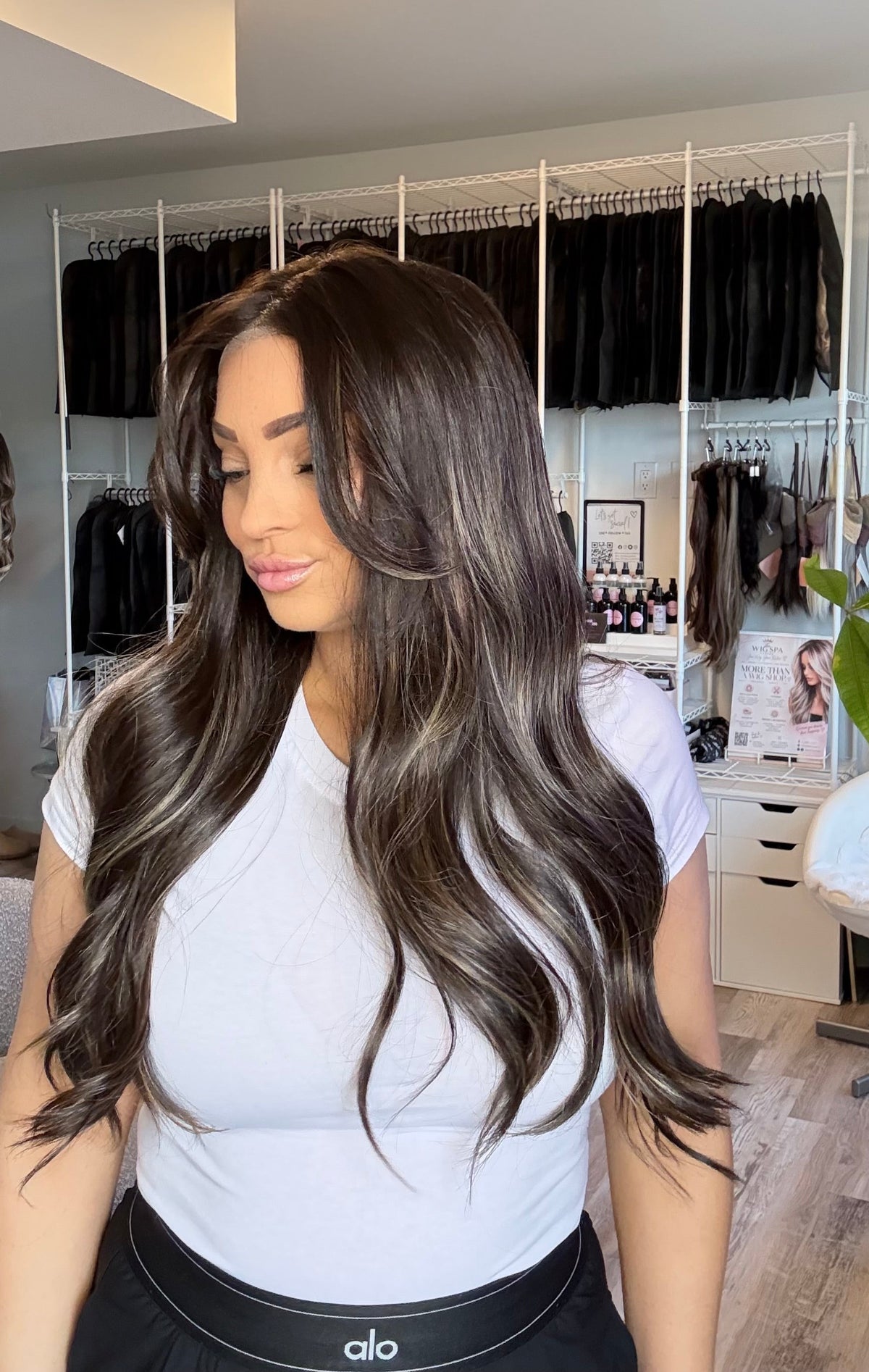 Tameia- HF-30-1 | 27” Rich Brunette Highlighted 13×4 Lace Front Wig
