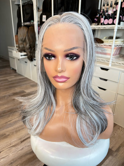 Nancy | 13×6 Transparent Lace Front Wig | Grey Mix