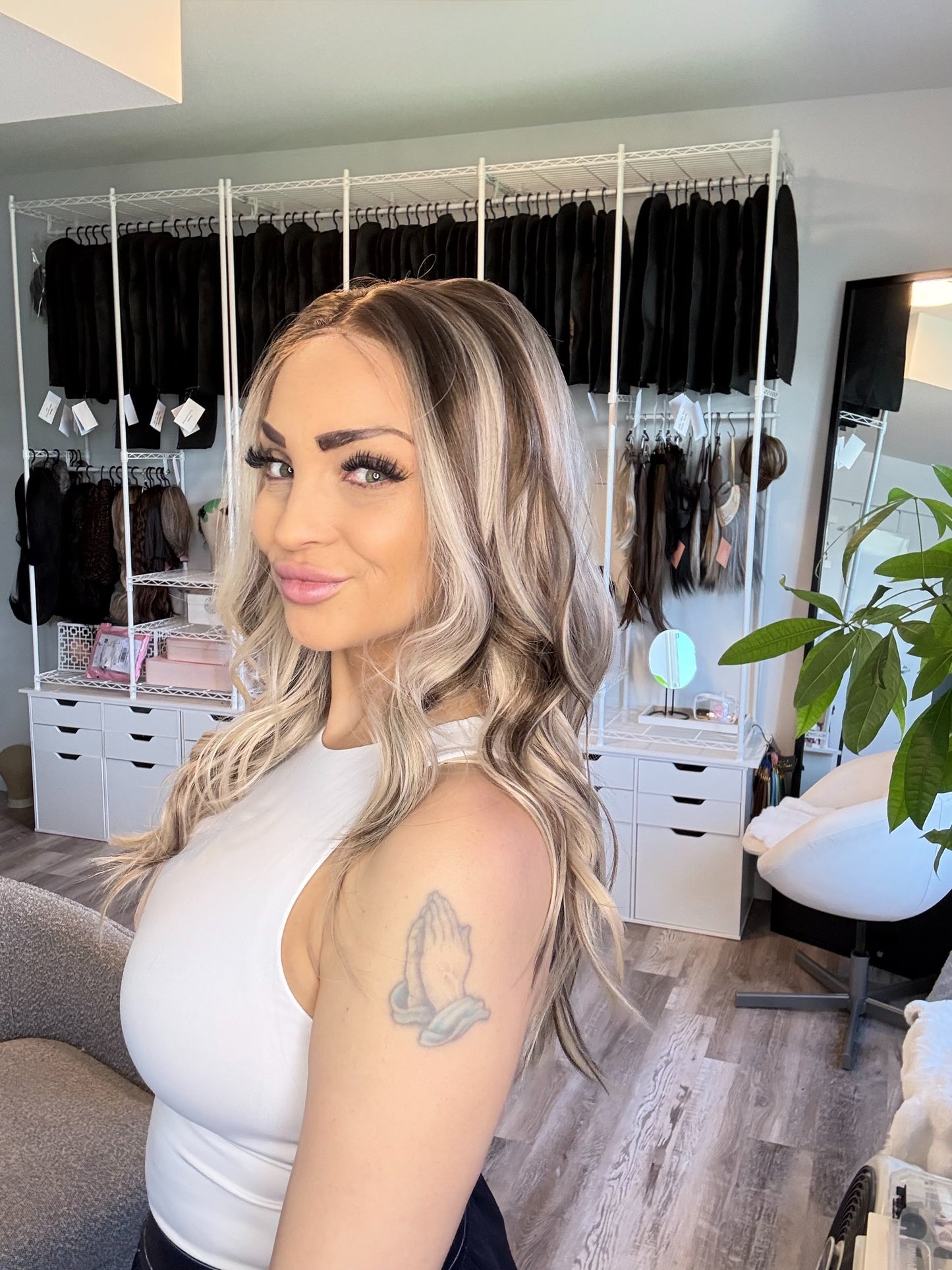 Callie -13x4 Lace Front Wig | Ash Blonde with Brown Lowlights