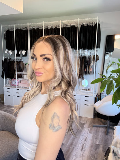 Callie -13x4 Lace Front Wig | Ash Blonde with Brown Lowlights