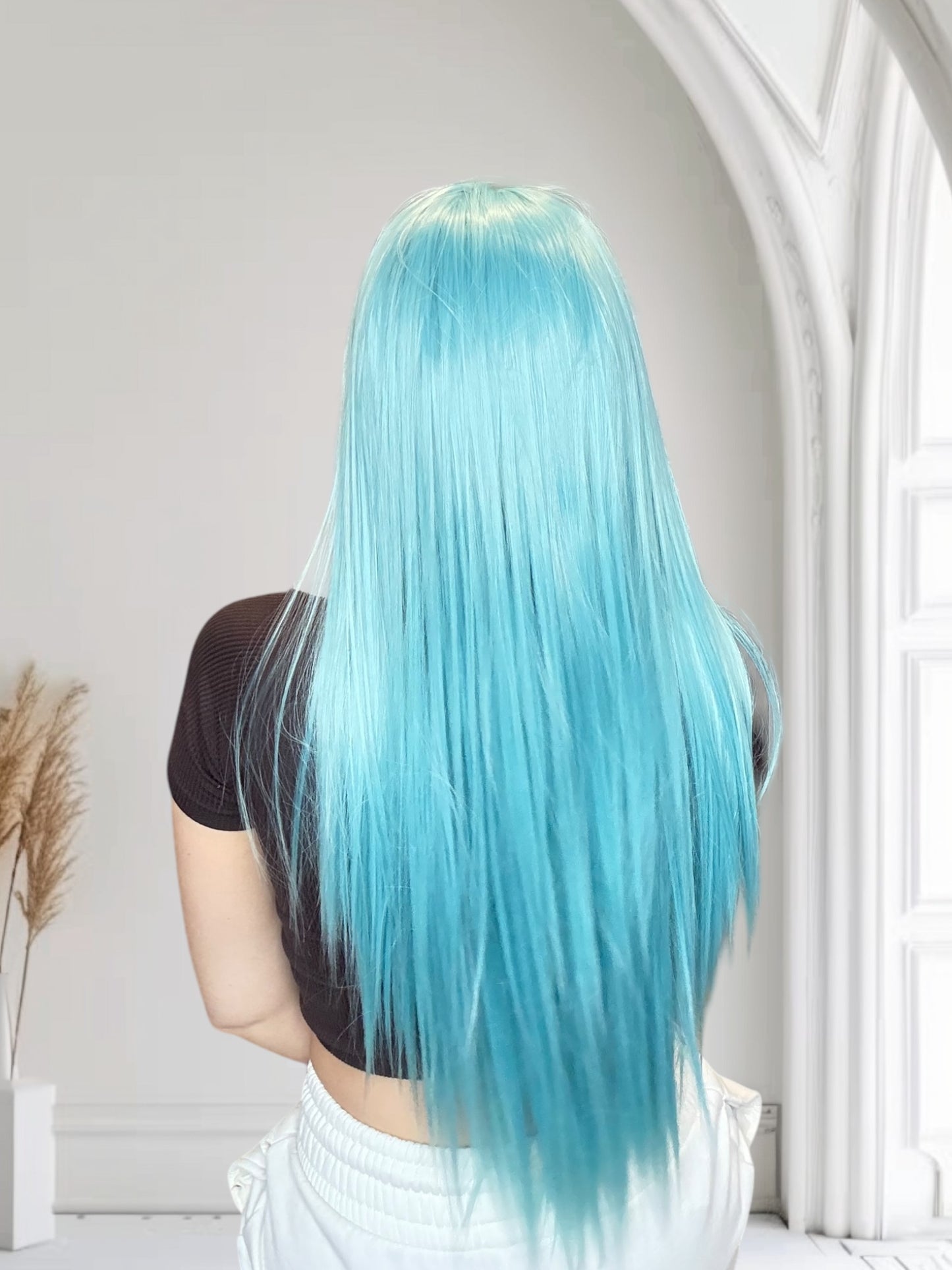 Blue T-Part Lace Front Wig image 4