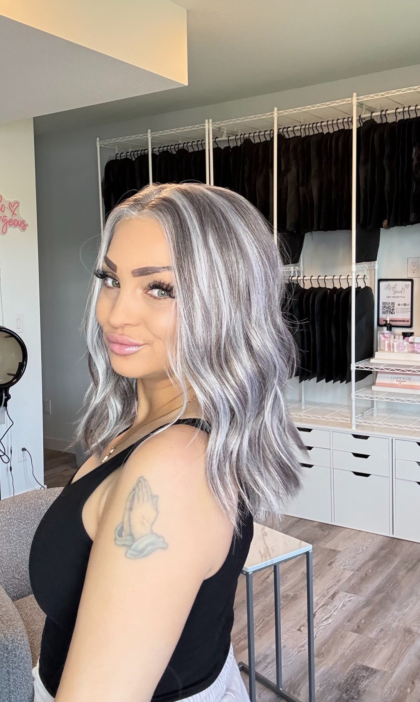 Silver Mist | 13x6 Transparent French Lace Front | 16” | Heat-Safe Futura Fibre