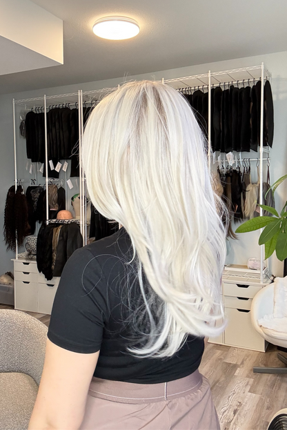 Ivory – Monofilament Wig | 20” | Platinum Blonde