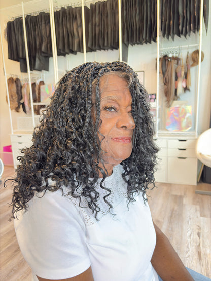 Aaliyah | Full Lace Braided Curl Wig | 18” | Ready to Ship from Alberta, Canada