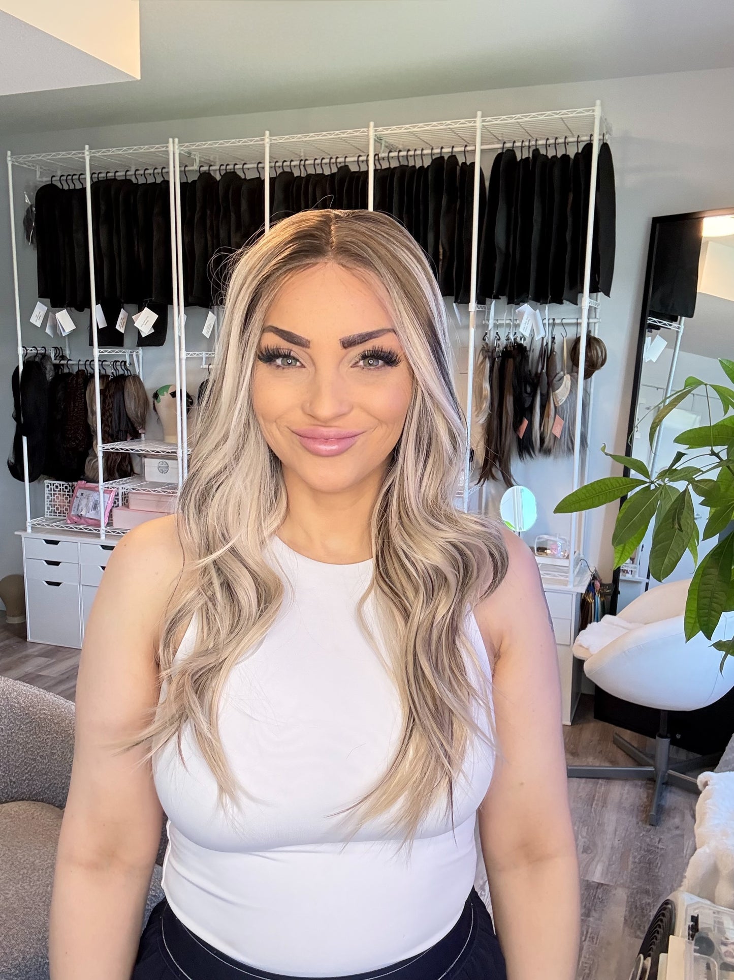 Callie -13x4 Lace Front Wig | Ash Blonde with Brown Lowlights