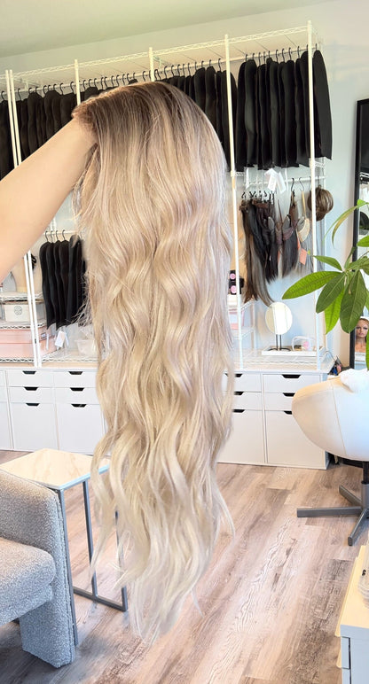 Carmal | 13×6 Transparent French Lace Wig | 32” | Heat Safe Synthetic Fibres