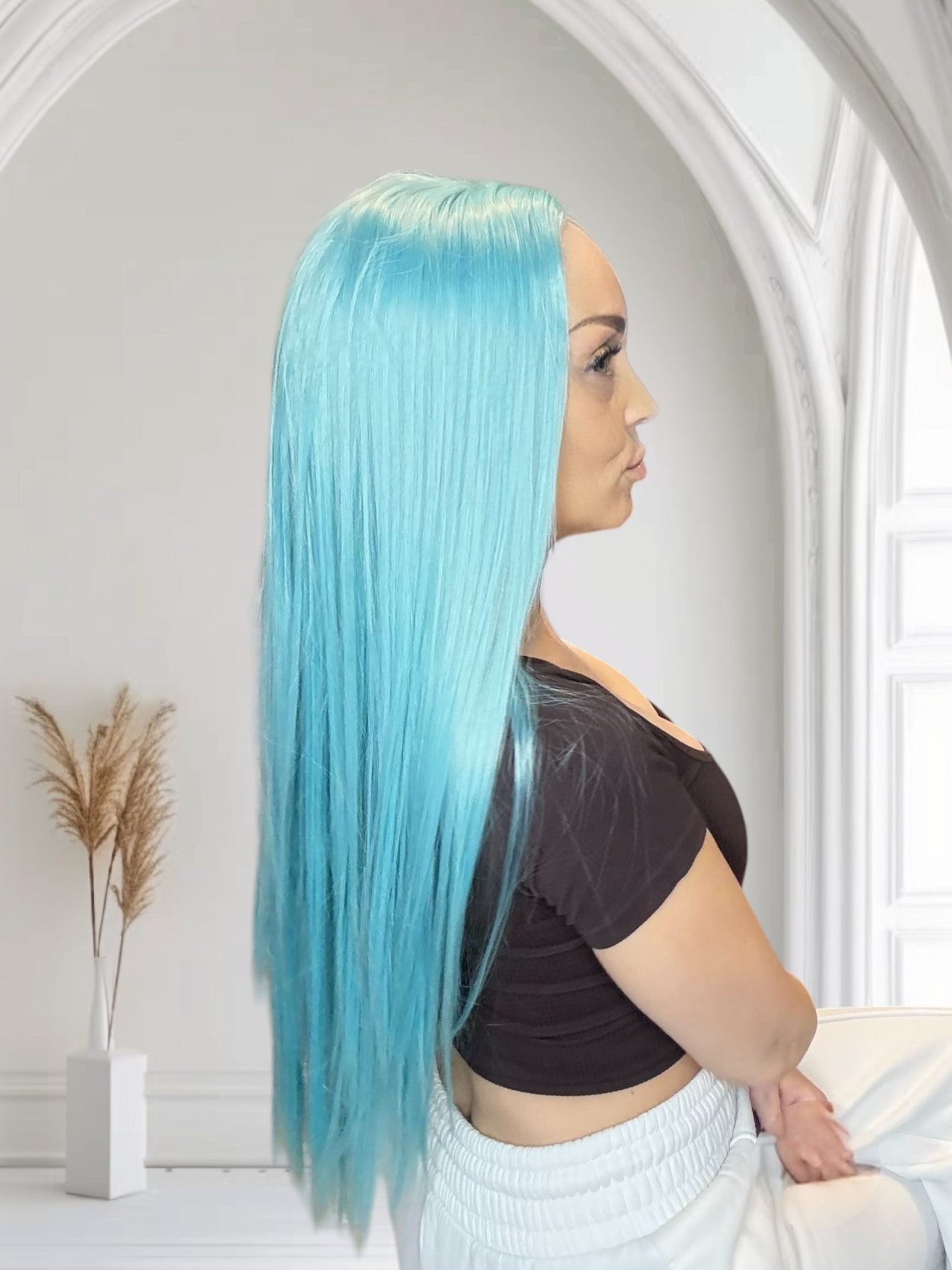 Blue T-Part Lace Front Wig image 3