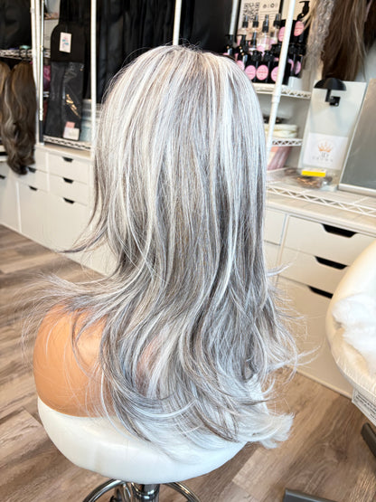 Nancy | 13×6 Transparent Lace Front Wig | Grey Mix