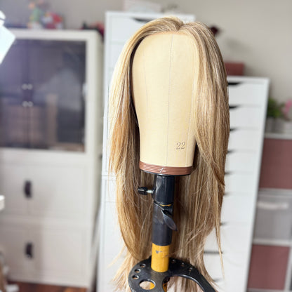 Toni | Monofilament Wig | 24" | Multi-Tonal Blonde with Dirty Blonde Depth | 120–130% Density