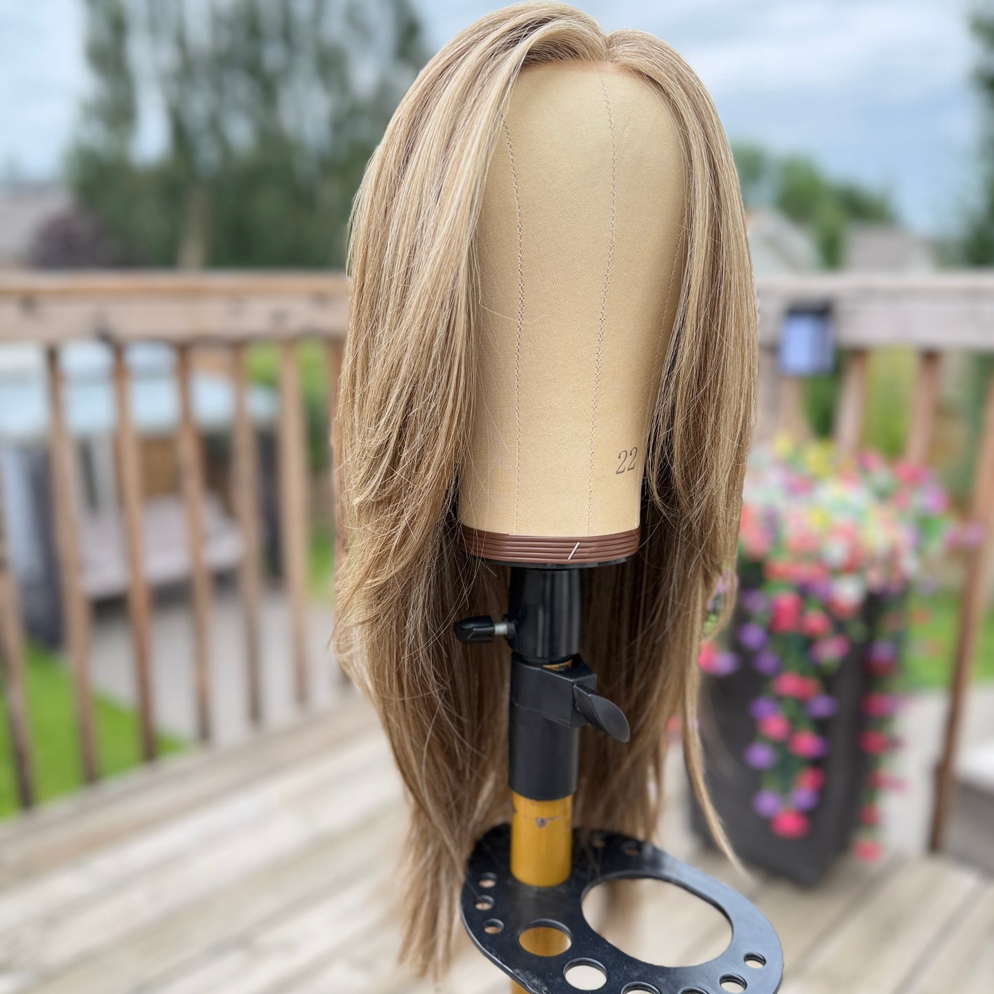 Toni | Monofilament Wig | 24" | Multi-Tonal Blonde with Dirty Blonde Depth | 120–130% Density