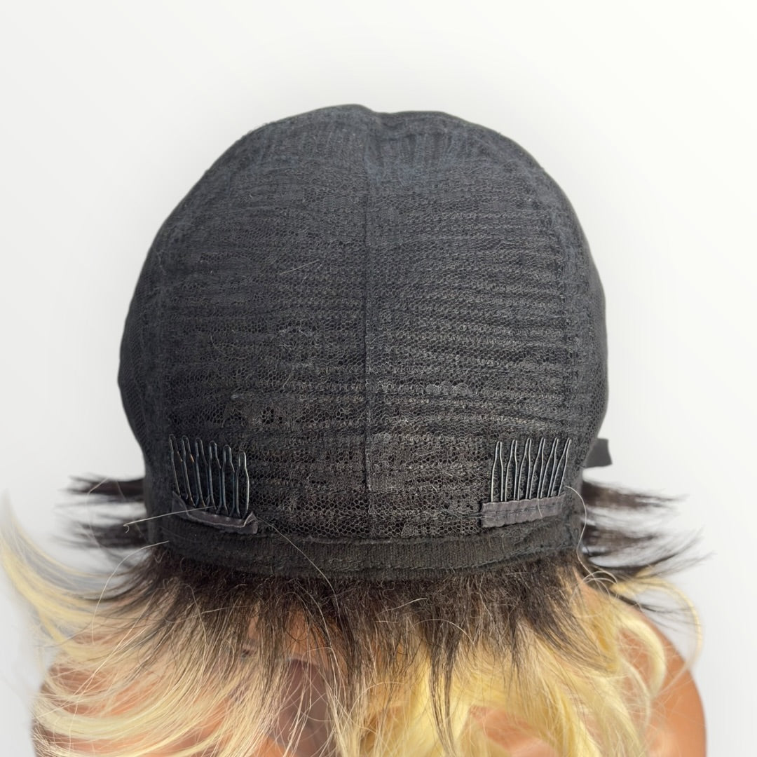 Style 30 - Wig Vault | Closed Cap Pixie | Short Blonde with Dark Root