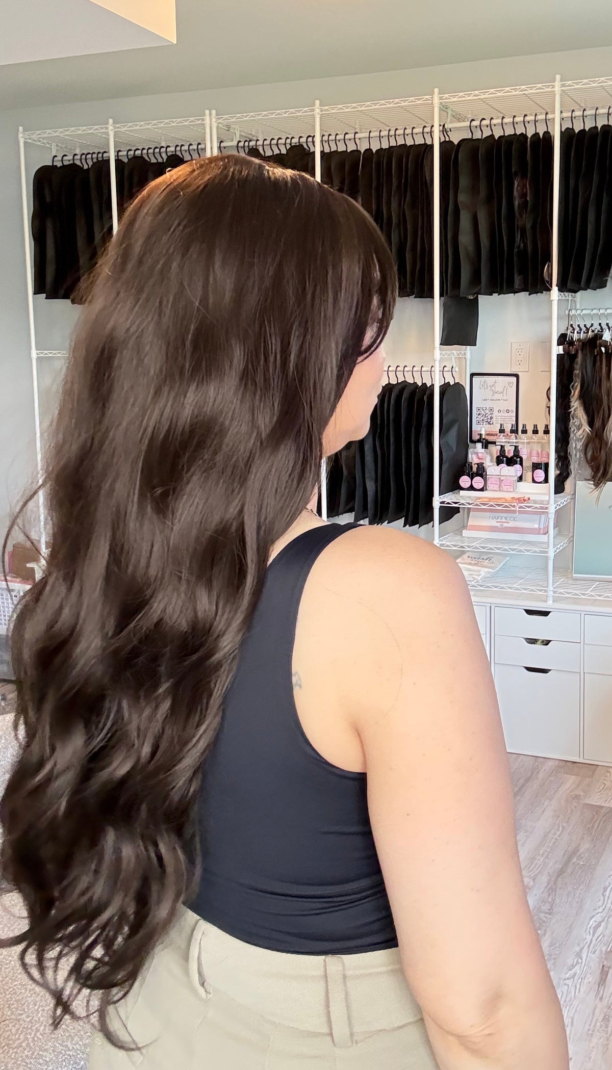 Megan Long Brunette Wig with Curtain Bangs | SWLC1296-2BR24