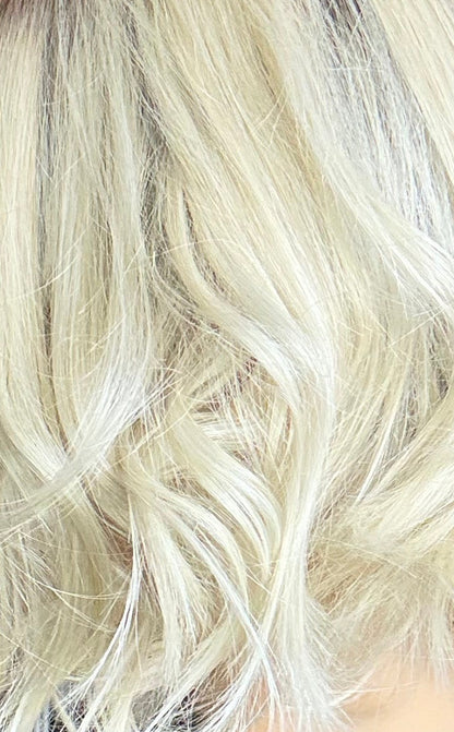 Trixie - 4x4 Monofilament Wig | 12” | Icy Blonde with Soft Brown Root