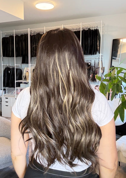 Tameia- HF-30-1 | 27” Rich Brunette Highlighted 13×4 Lace Front Wig