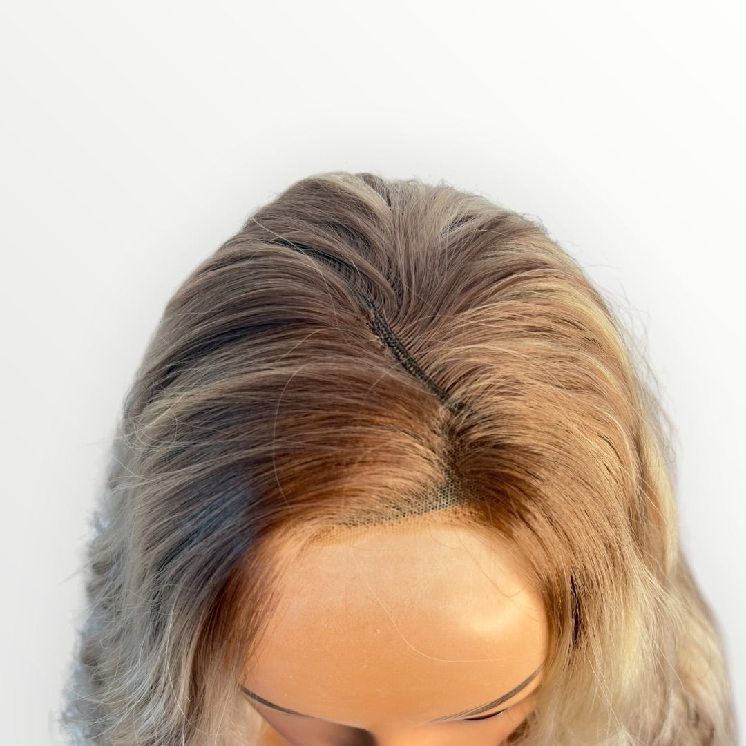 Style 22 – Wig Vault | Jill by WSC | 13x3 Lace Front | 28–29” | Blonde with Red-Brown Highlights