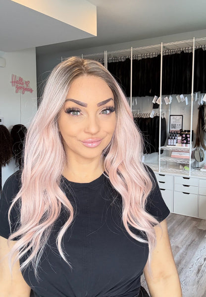 Rosalie -13x6 Swiss Lace Front Wig | 23” | Blush Blonde Melt