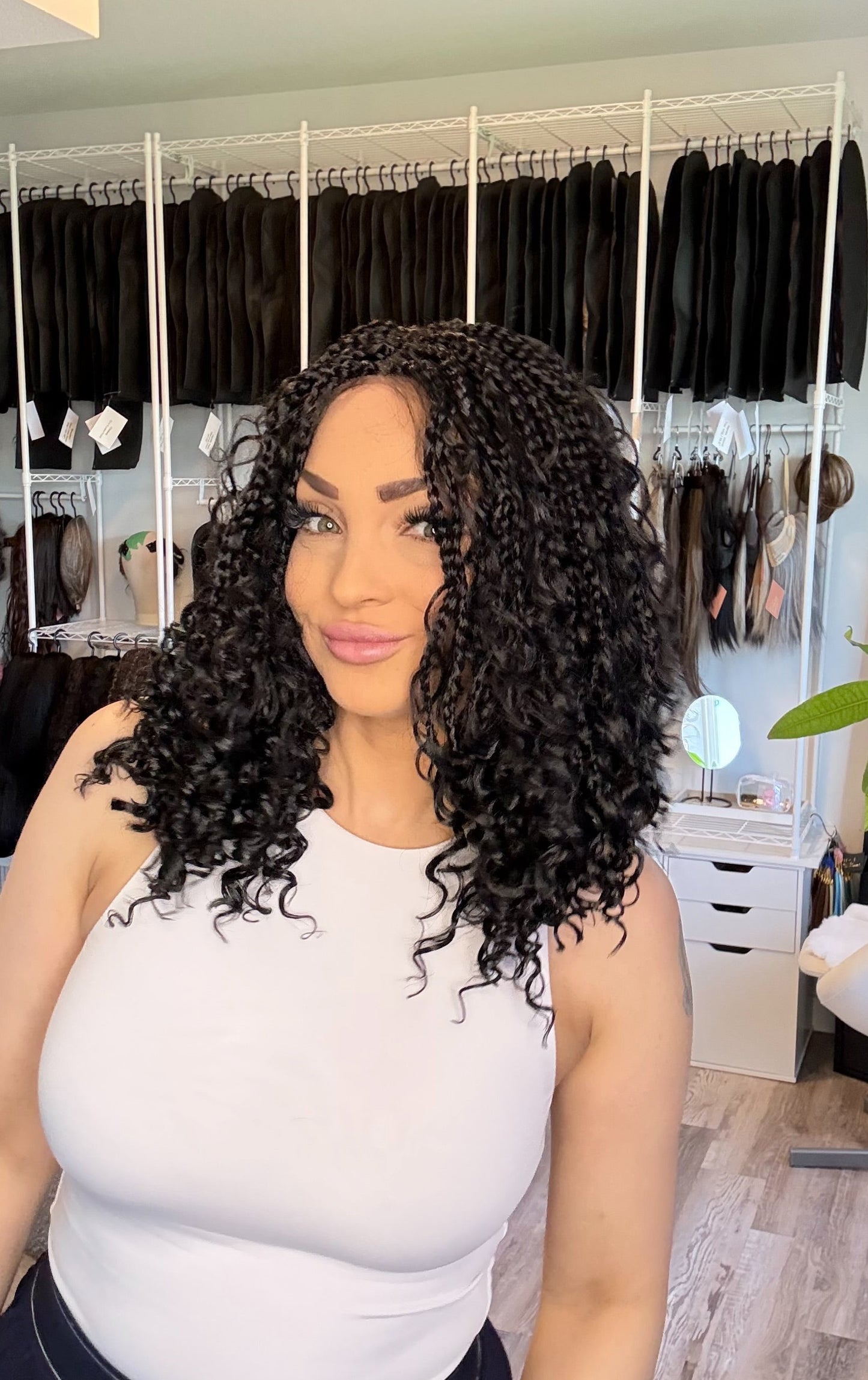 Aaliyah | Full Lace Braided Curl Wig | 18” | Ready to Ship from Alberta, Canada
