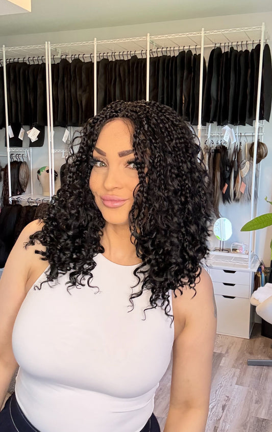 Aaliyah | Full Lace Braided Curl Wig | 18” | Ready to Ship from Alberta, Canada