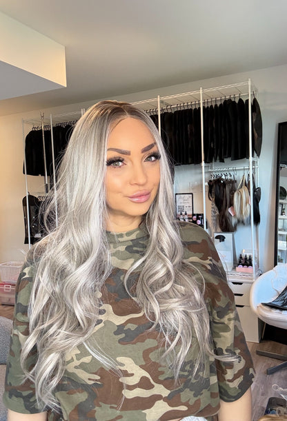 Rogue | Ash Blonde Rooted 13×4 Lace Front Wig