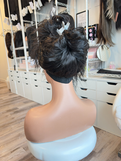 Jorden – Custom Ponytail Headband Wig | Handmade | Silicone Lined | Drawstring Fit | Dark Espresso Brown