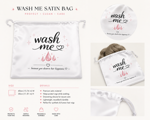 Wash Me  & I’m Clean Satin Wig Care Bag Set | Organize. Protect. Simplify.