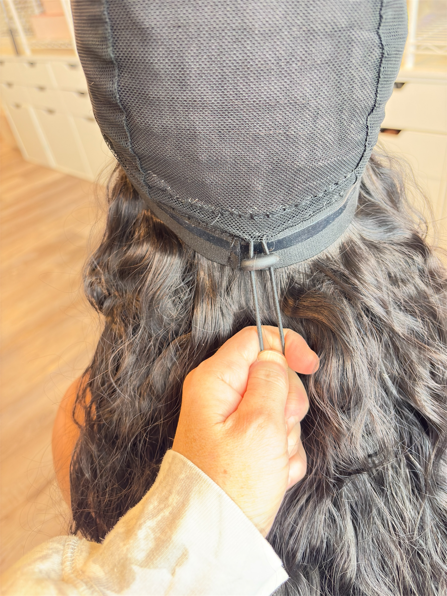 Jorden – Custom Ponytail Headband Wig | Handmade | Silicone Lined | Drawstring Fit | Dark Espresso Brown