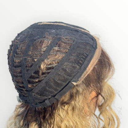 Style #33- Wig Vault | T-Part Lace | 26” | Blonde with Brown Roots Spiral Curl