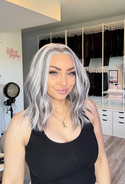 Silver Mist | 13x6 Transparent French Lace Front | 16” | Heat-Safe Futura Fibre