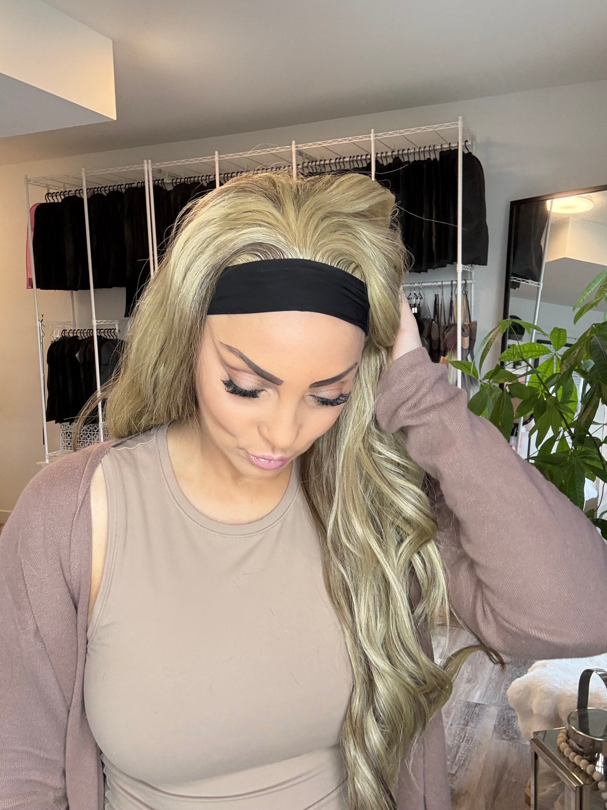Jeanne 28–30” Blonde Wavy Headband Wig | One of One Wigs Canada