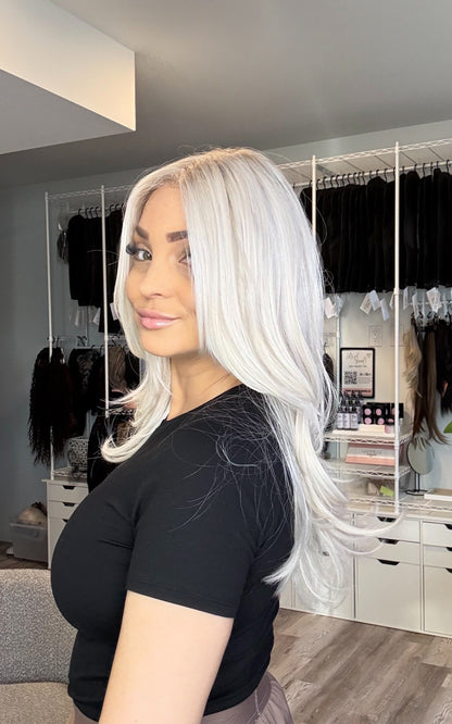 Ivory – Monofilament Wig | 20” | Platinum Blonde