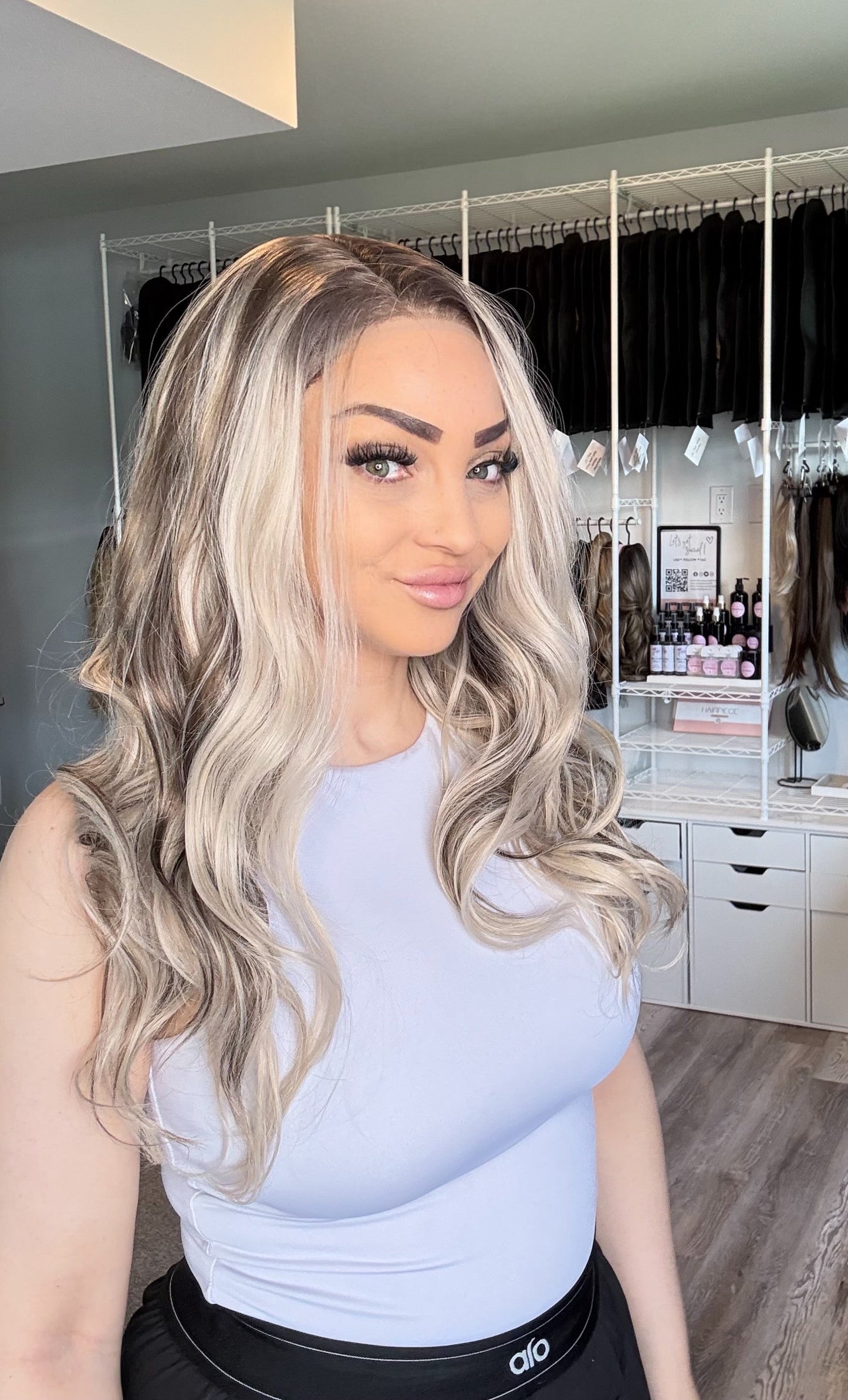 Dana | 13x6 Lace Front Wig | 24” | Ashy Blonde with Rich Brunette Dimension