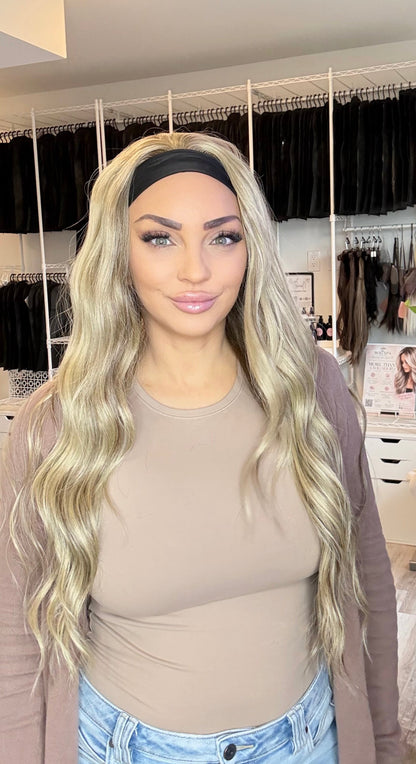 Jeanne 28–30” Blonde Wavy Headband Wig | One of One Wigs Canada