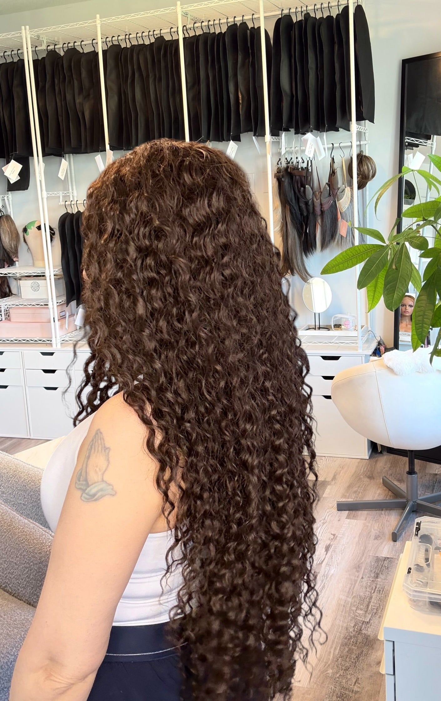 Gia | Curly T-Part Wig | 32” | Dark Brown | Ready to Ship