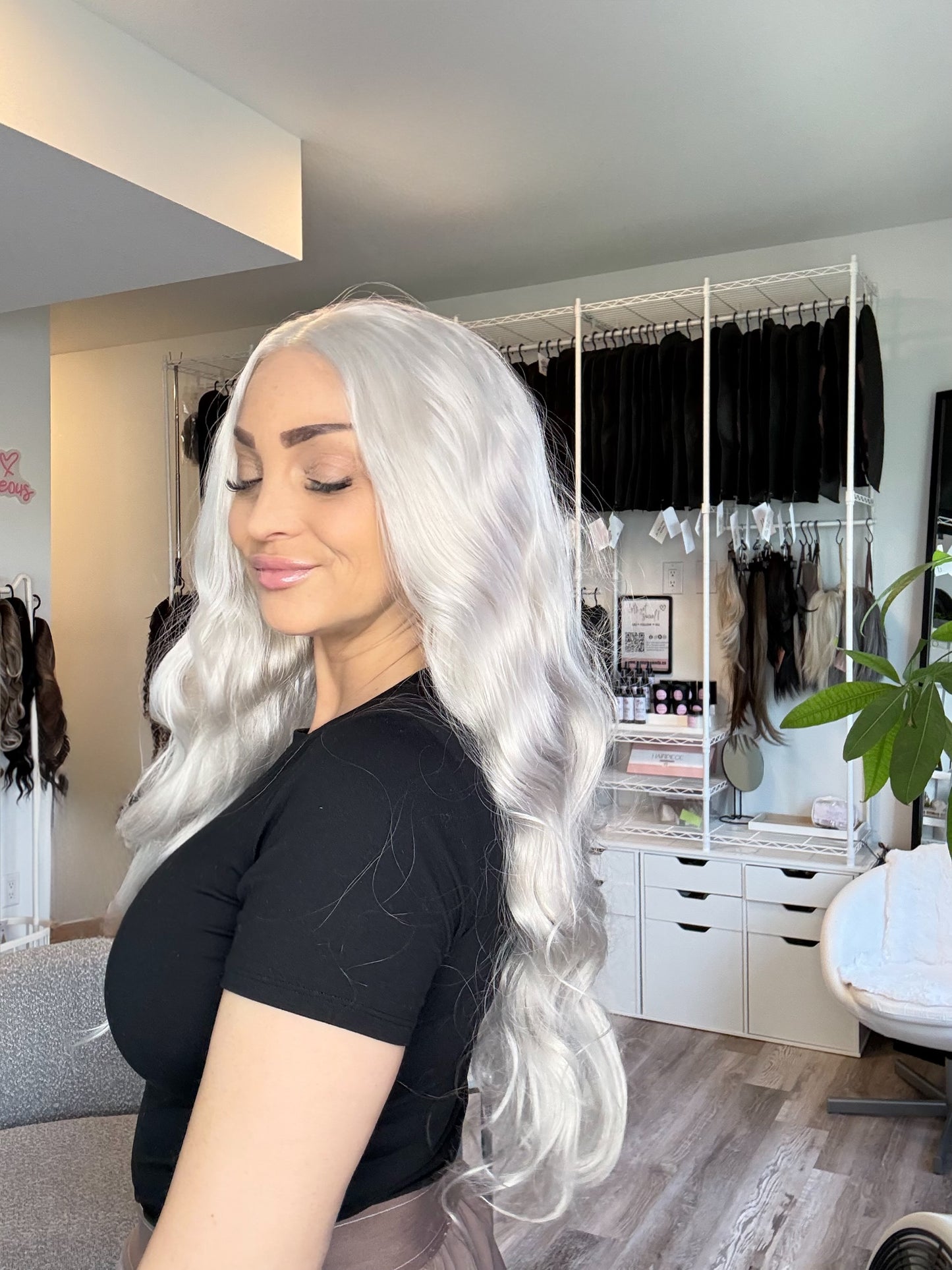 Snow | 13x4 Lace Front Wig | 28” | Icy Platinum White