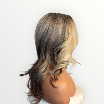 Style # 32 - Wig Vault | T-Part Lace | 21” | Blonde with Brunette Dimension
