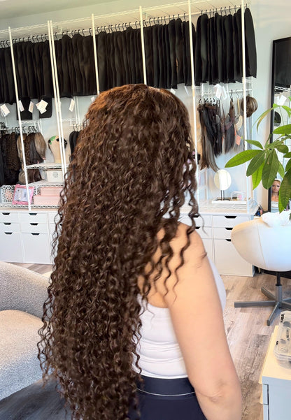 Gia | Curly T-Part Wig | 32” | Dark Brown | Ready to Ship