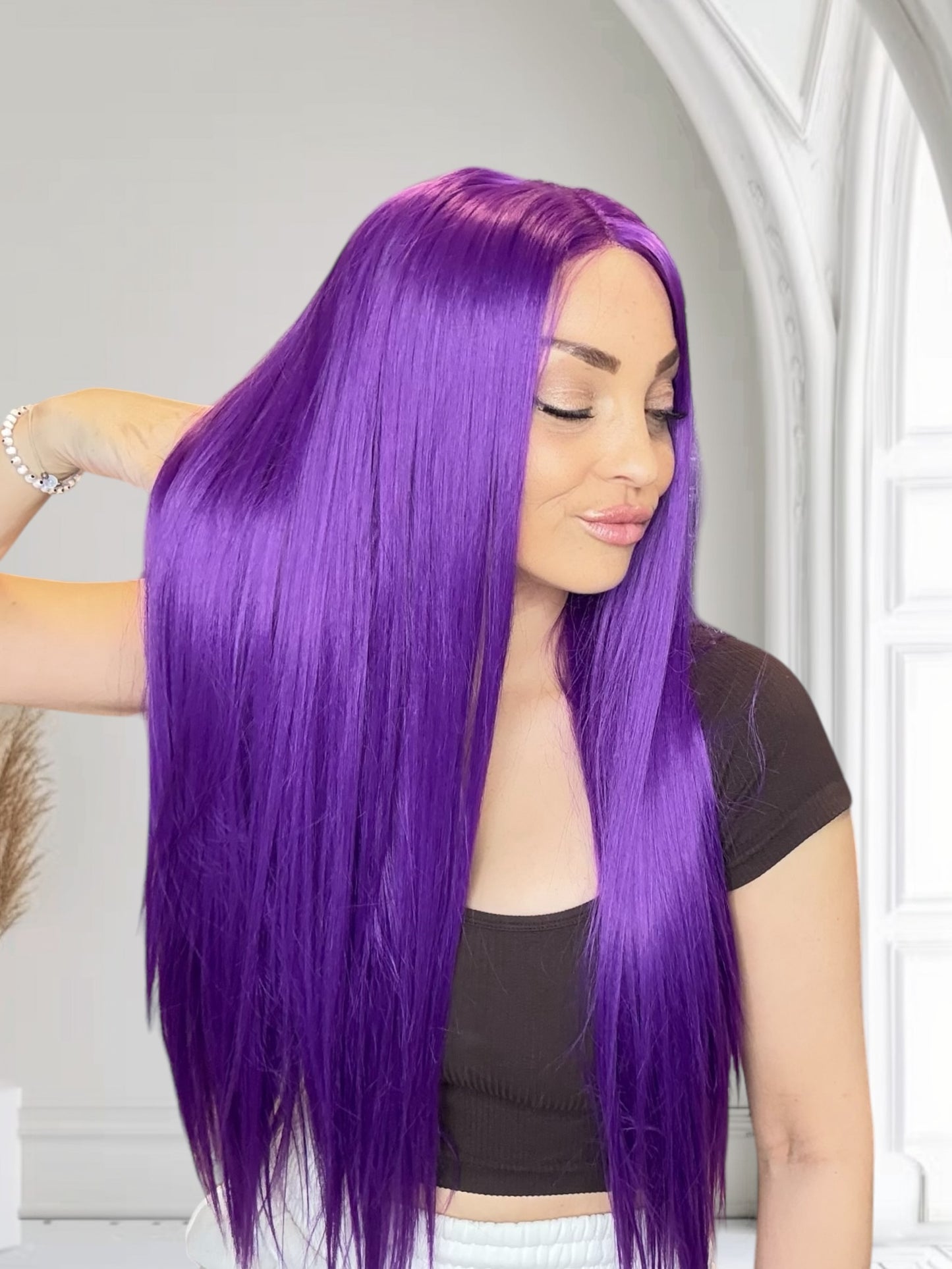 Violet T-Part Synthetic Lace Front Wig image 2