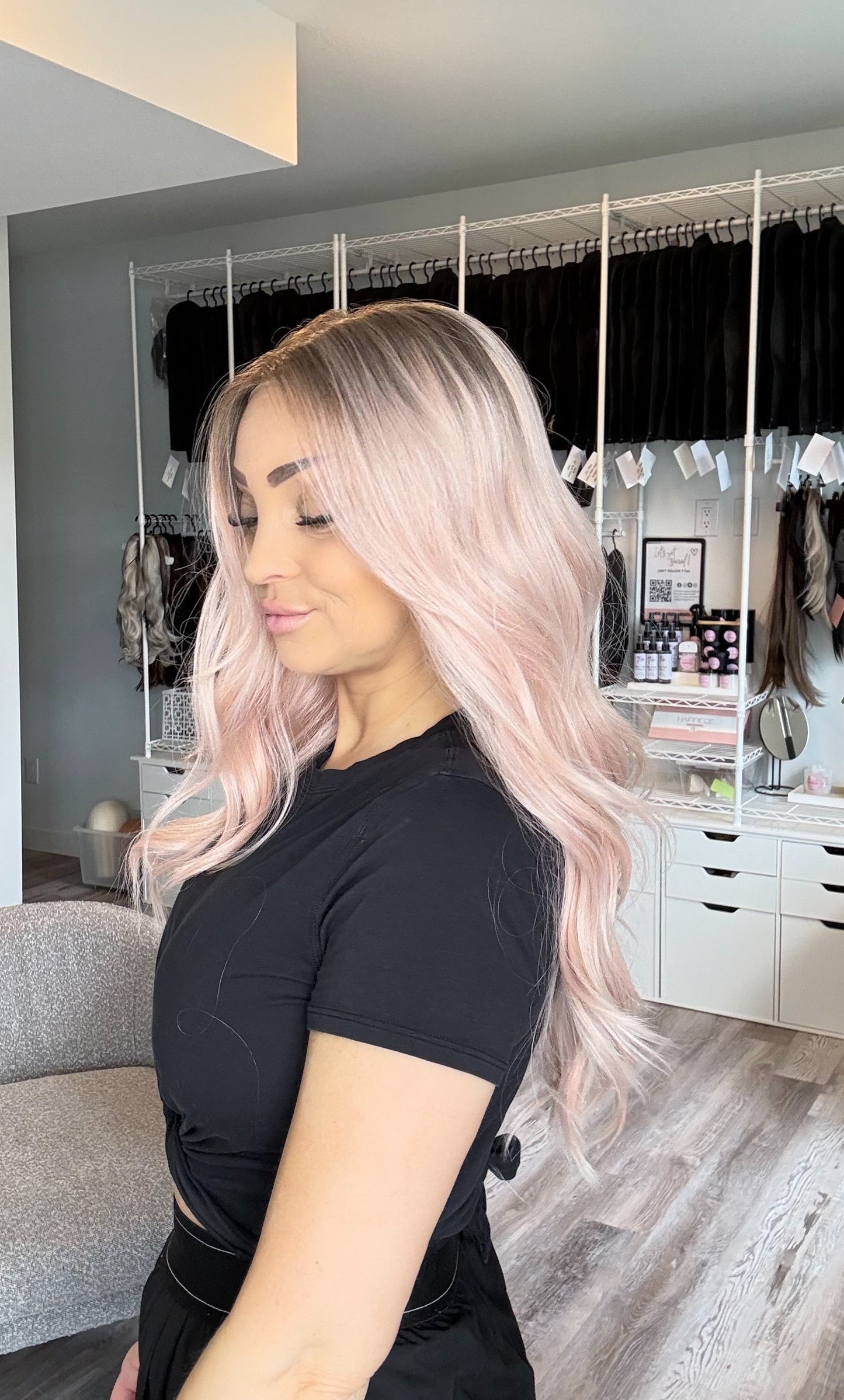 Rosalie -13x6 Swiss Lace Front Wig | 23” | Blush Blonde Melt
