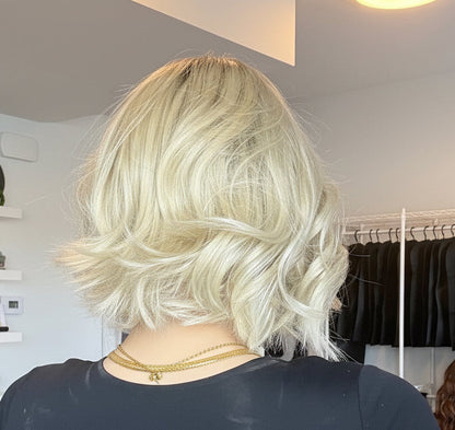 Trixie - 4x4 Monofilament Wig | 12” | Icy Blonde with Soft Brown Root