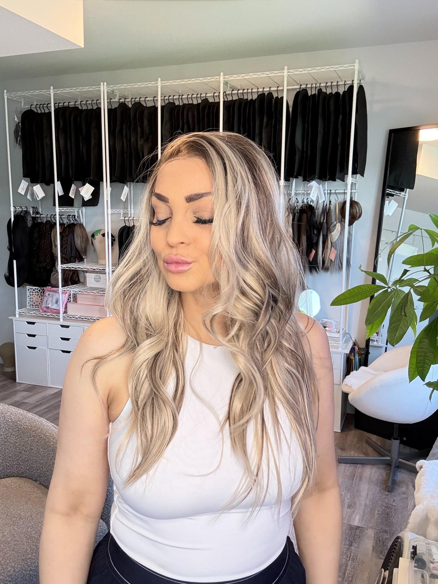 Callie -13x4 Lace Front Wig | Ash Blonde with Brown Lowlights
