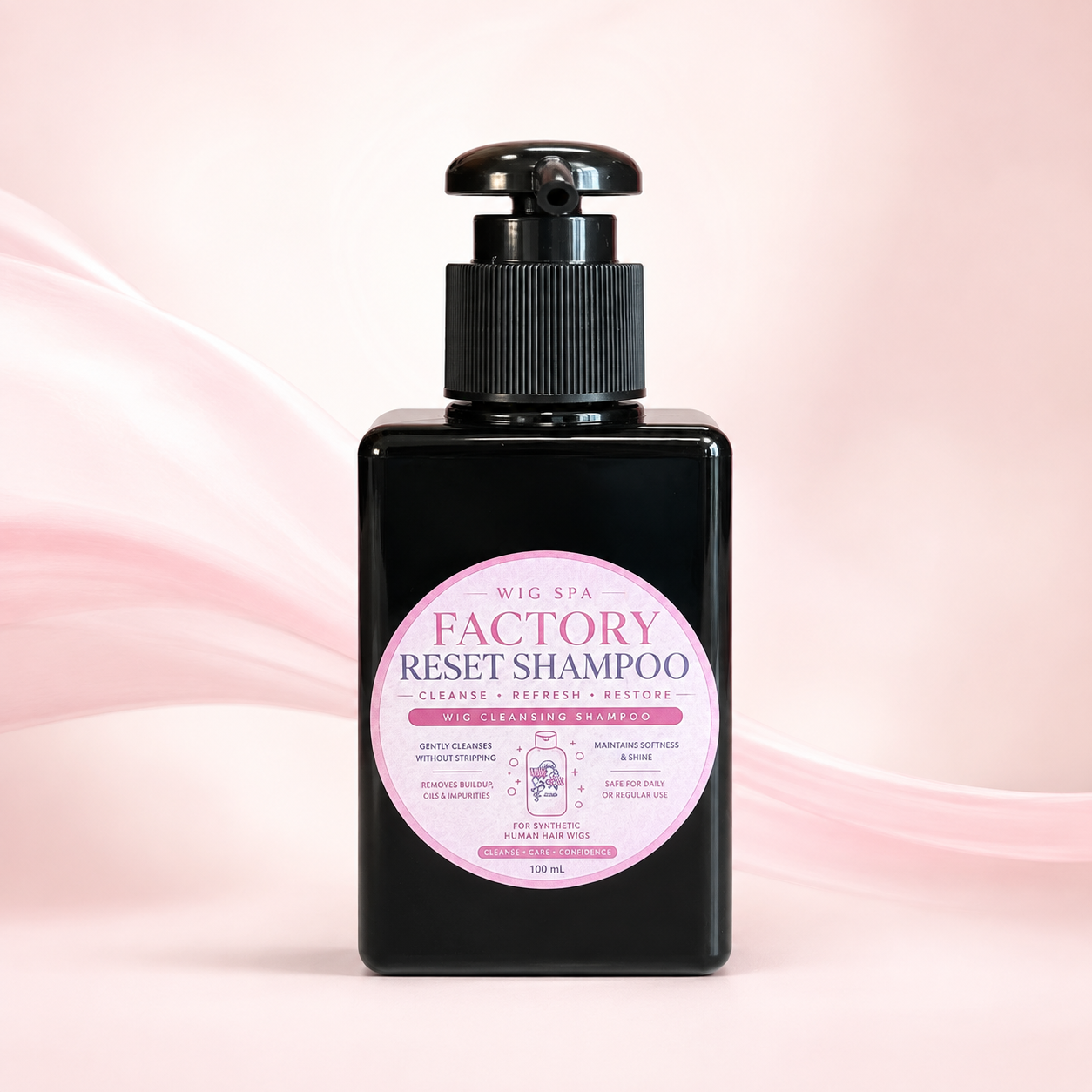 FACTORY WASH Wig Shampoo | Synthetic & Human Hair Wig Cleanser