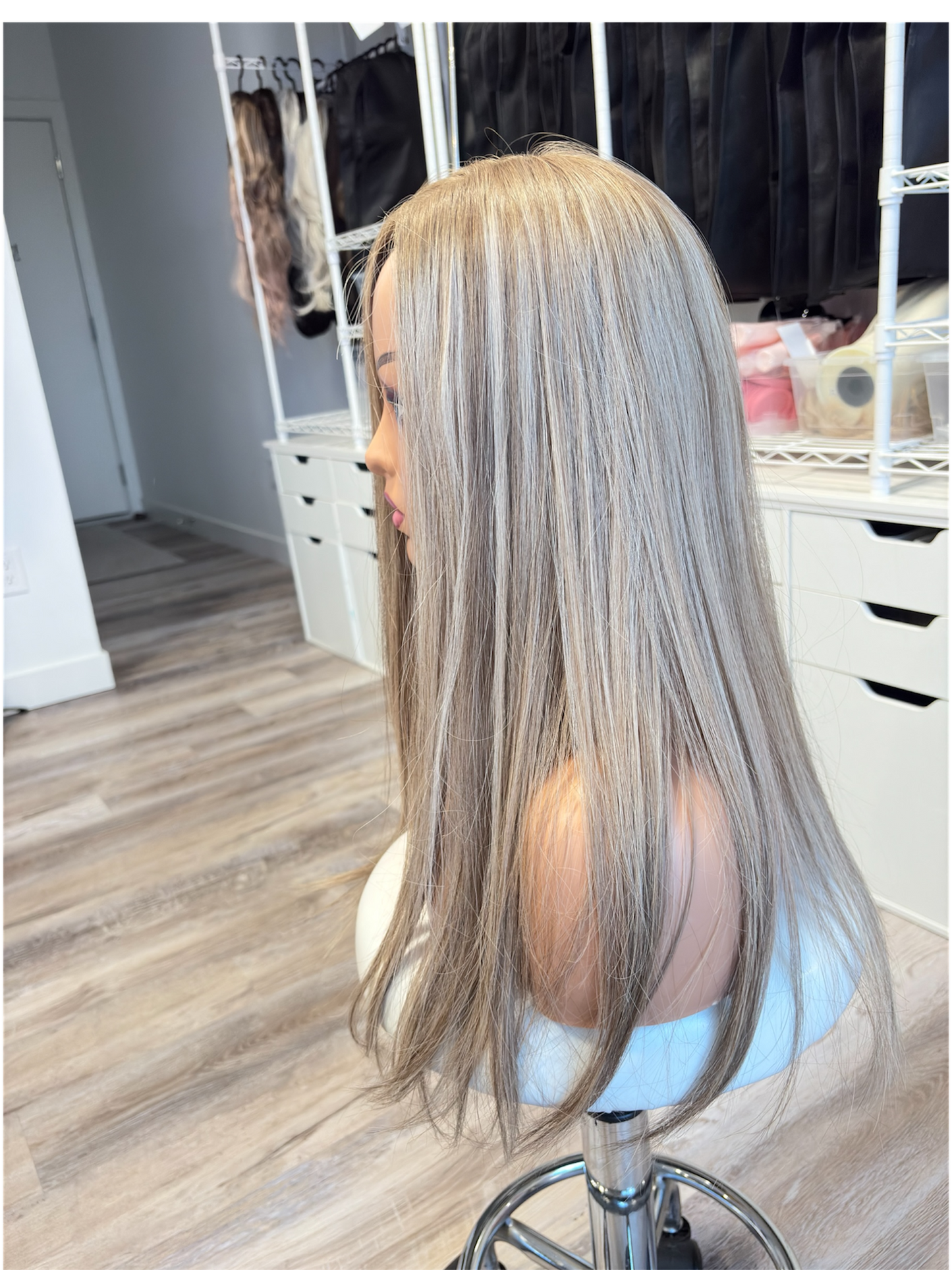 Rhonda – 6x7 Silk Top Human Hair Topper | 22” | Color Light Brown & Blonde | Luxury Jewish Kosher Hair